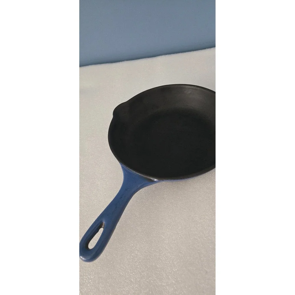 Le Creuset Blue Enameled Cast Iron Skillet Frying Pan # 20 France 7.5